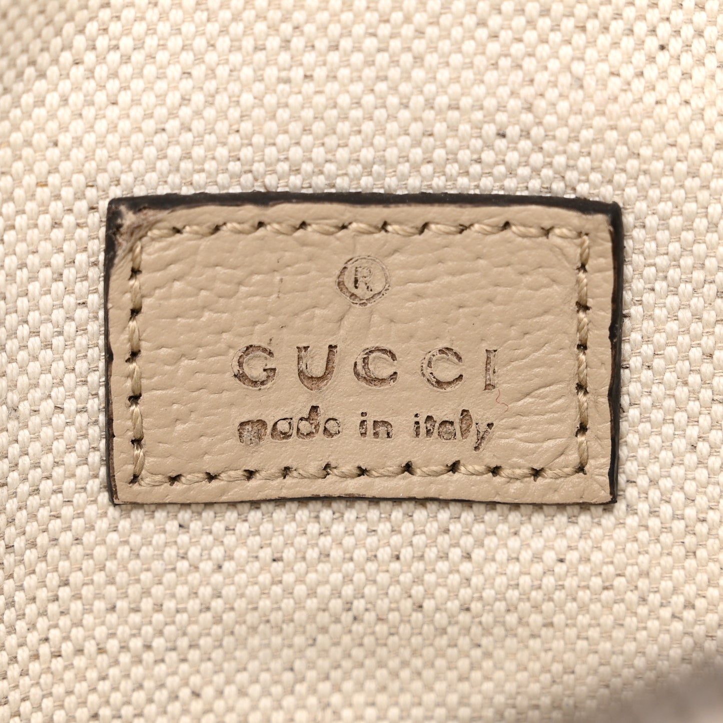GG Supreme Monogram Textured Calfskin Web Retro Interlocking G Belt Bag Beige Mystic White Oatmeal