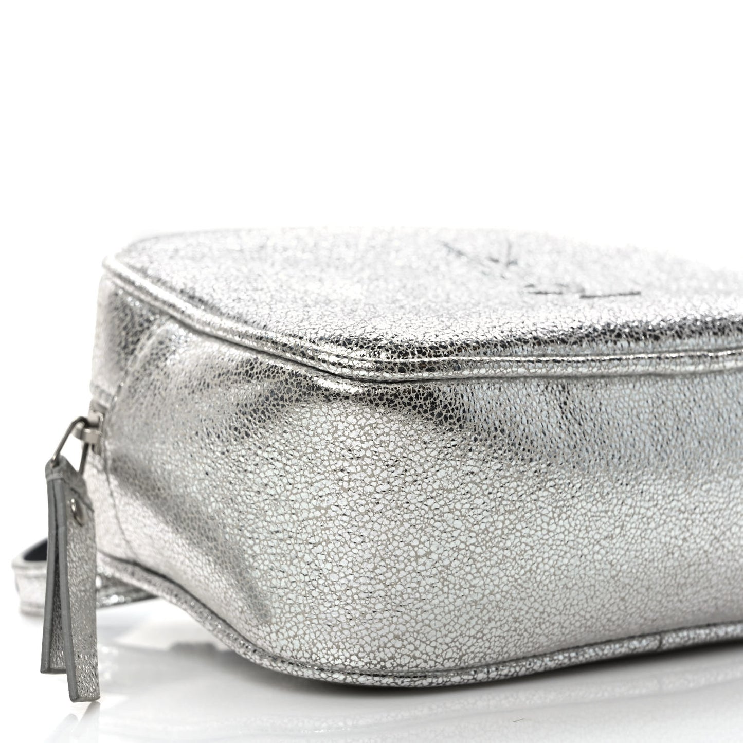 Metallic Lambskin Monogram Lou Belt Bag Argento