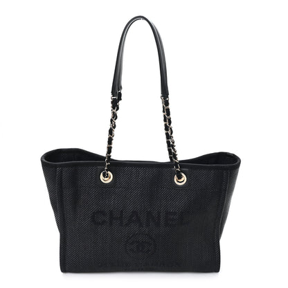 Chanel Mixed Fibers Calfskin Small Deauville Tote Black 1 of 10
