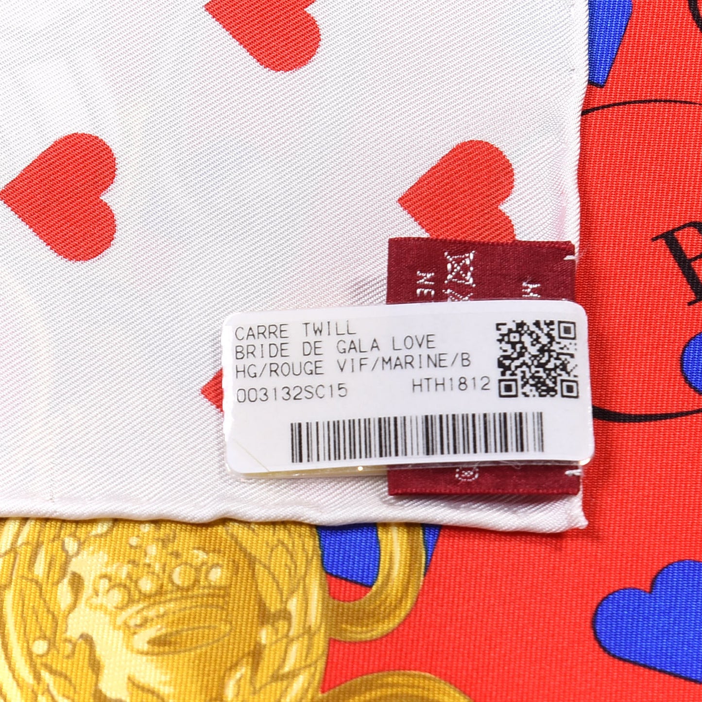 Silk Brides De Gala Love Scarf 90 Rouge Vif Marine White