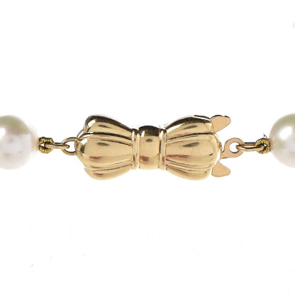 Mikimoto 18K Yellow Gold Akoya Pearl 6.5-7mm Strand Necklace 4 of 6