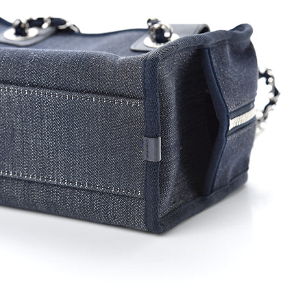 Chanel Denim Deauville Bowling Bag Dark Blue 10 of 11