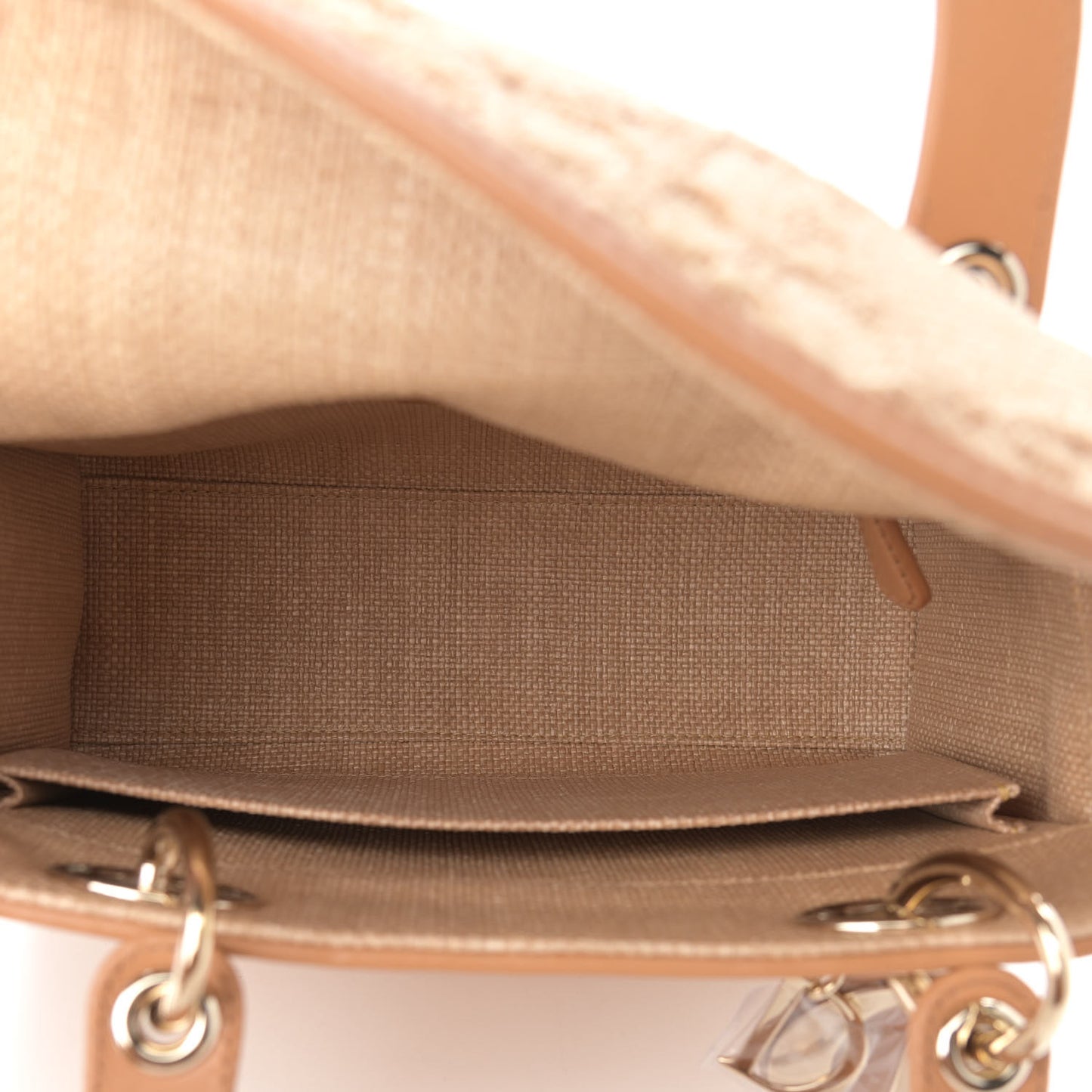 Raffia Medium Lady Dior Bag Beige