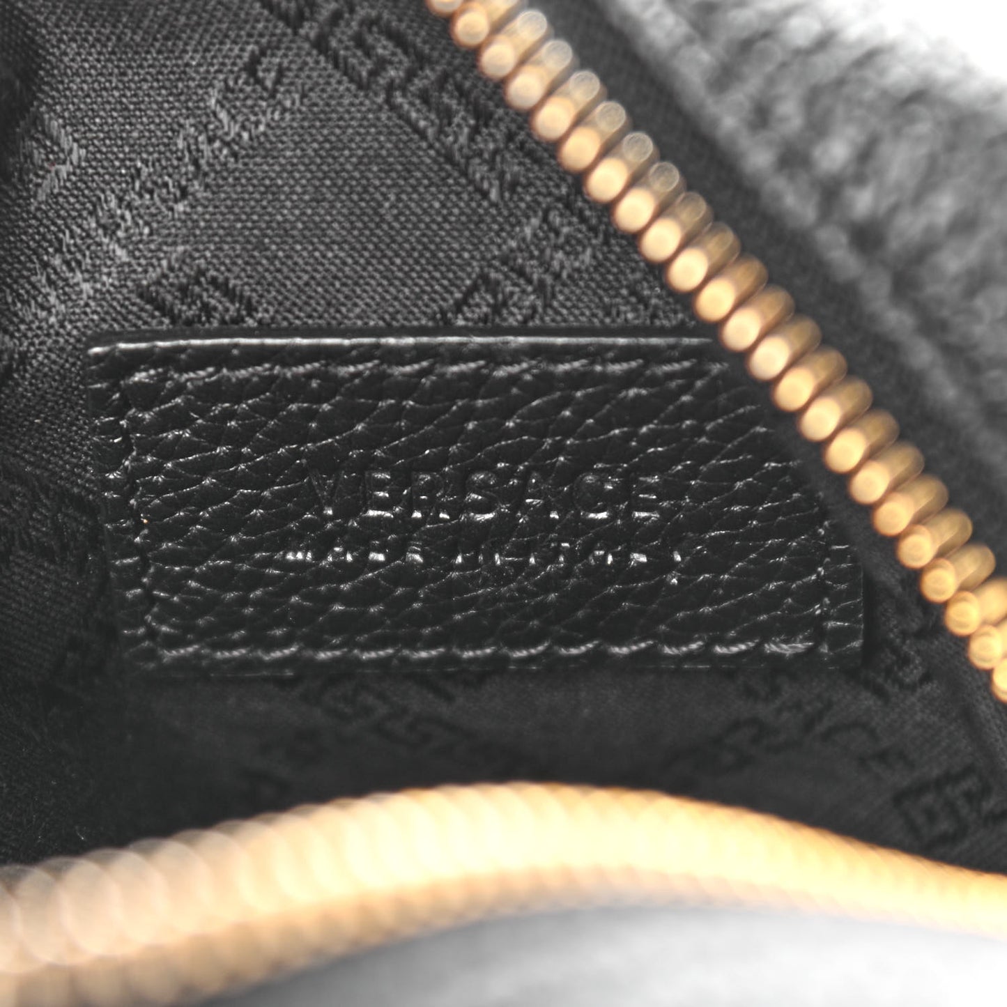 Grained Calfskin Small Medusa Messenger Bag Black