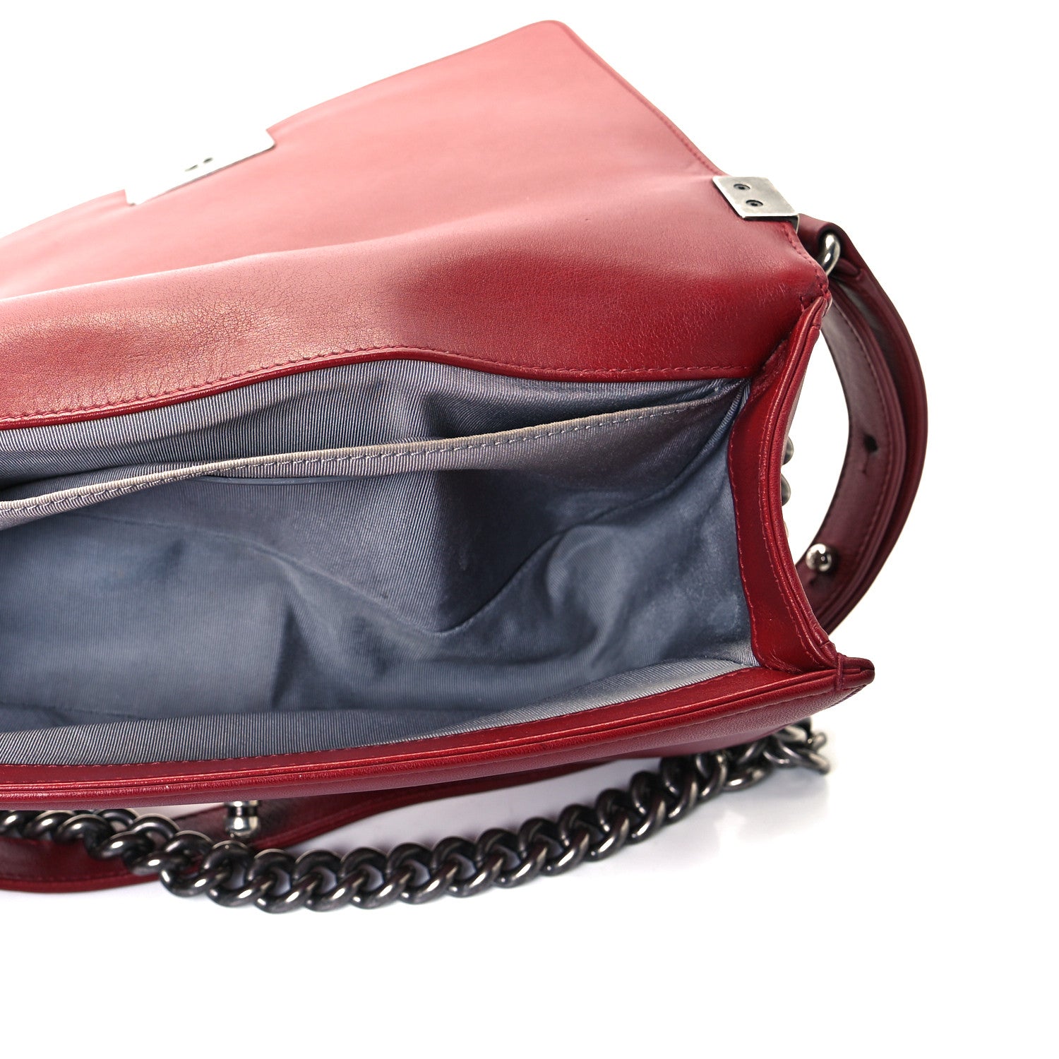 Chanel Calfskin Chevron Quilted Medium Boy Flap Dark Red 8 of 8