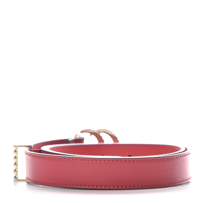 Gucci Moon Calfskin Torchon Double G 25mm Belt 80 32 Hibiscus Red 3 of 7