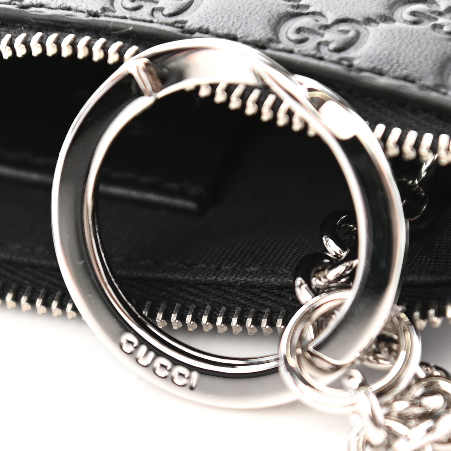 Microguccissima Key Ring Coin Case Black