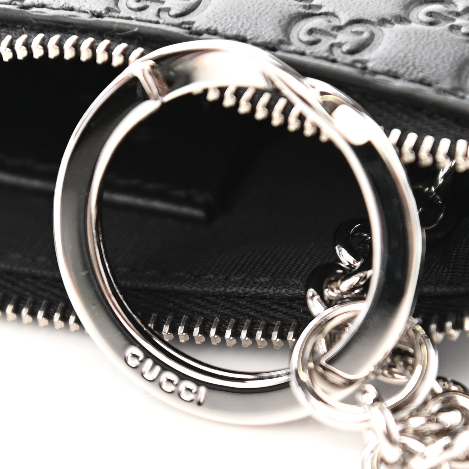 Gucci Microguccissima Key Ring Coin Case Black 8 of 9