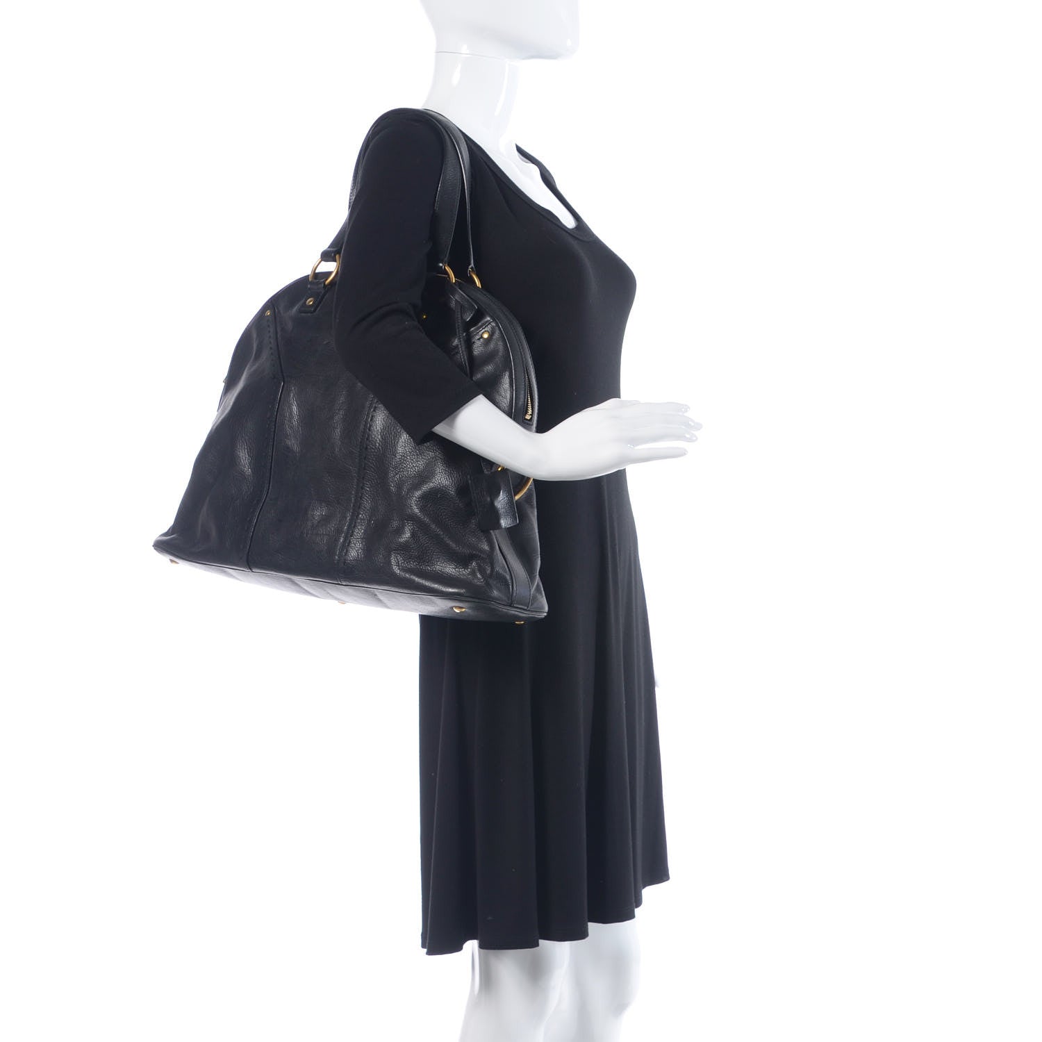 Saint Laurent Calfskin Oversized Muse Black 2 of 17