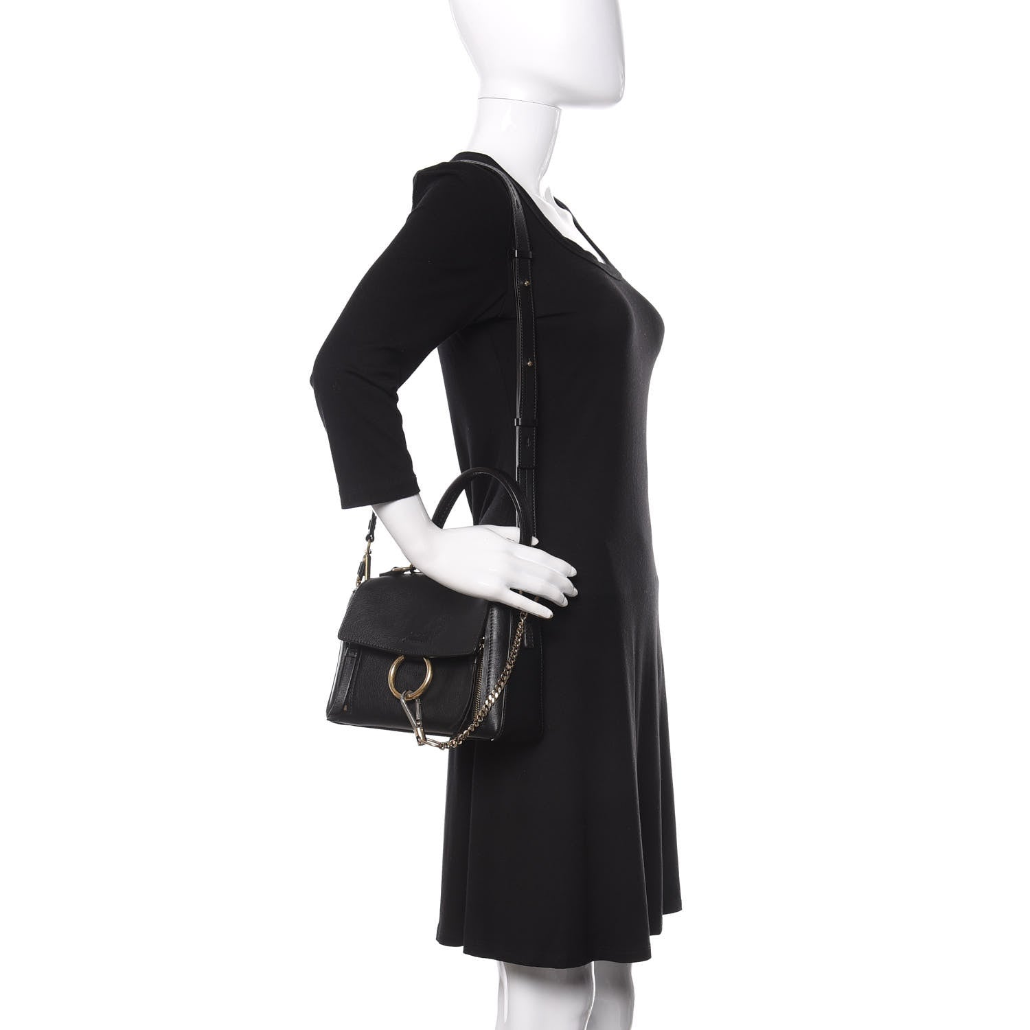 Chloe Calfskin Small Faye Day Shoulder Bag Black 2 of 9