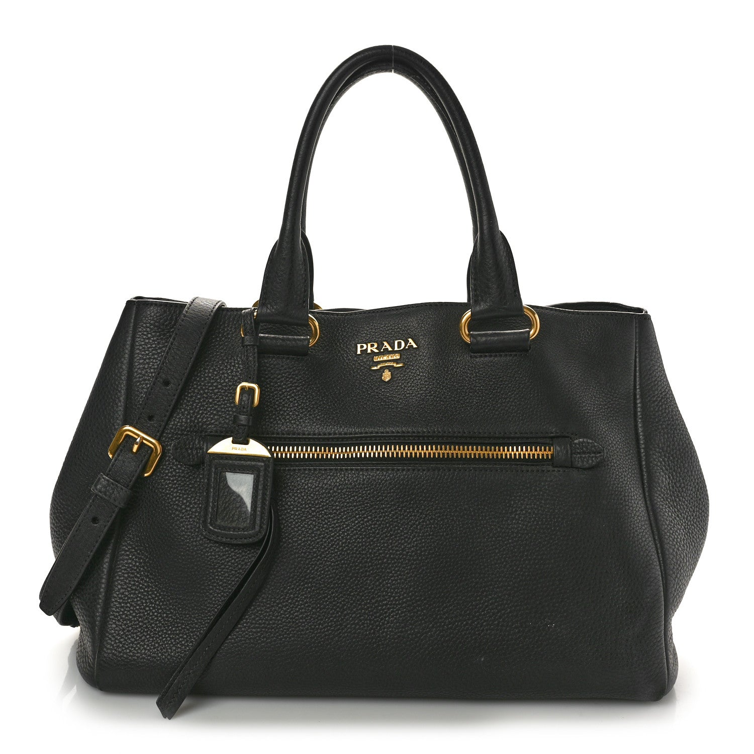 Prada Vitello Daino Shopping Satchel Black 1 of 13
