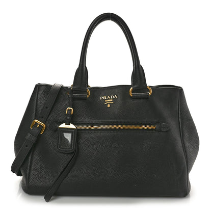 Prada Vitello Daino Shopping Satchel Black 1 of 13