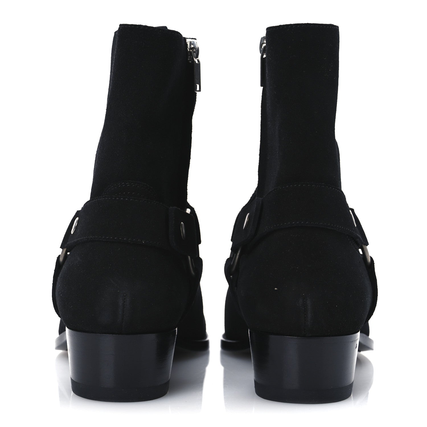 Saint Laurent Suede Mens Wyatt Harness Boots 41 Black 1710317