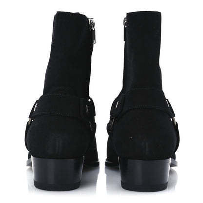 Saint Laurent Suede Mens Wyatt Harness Boots 41 Black 6 of 13