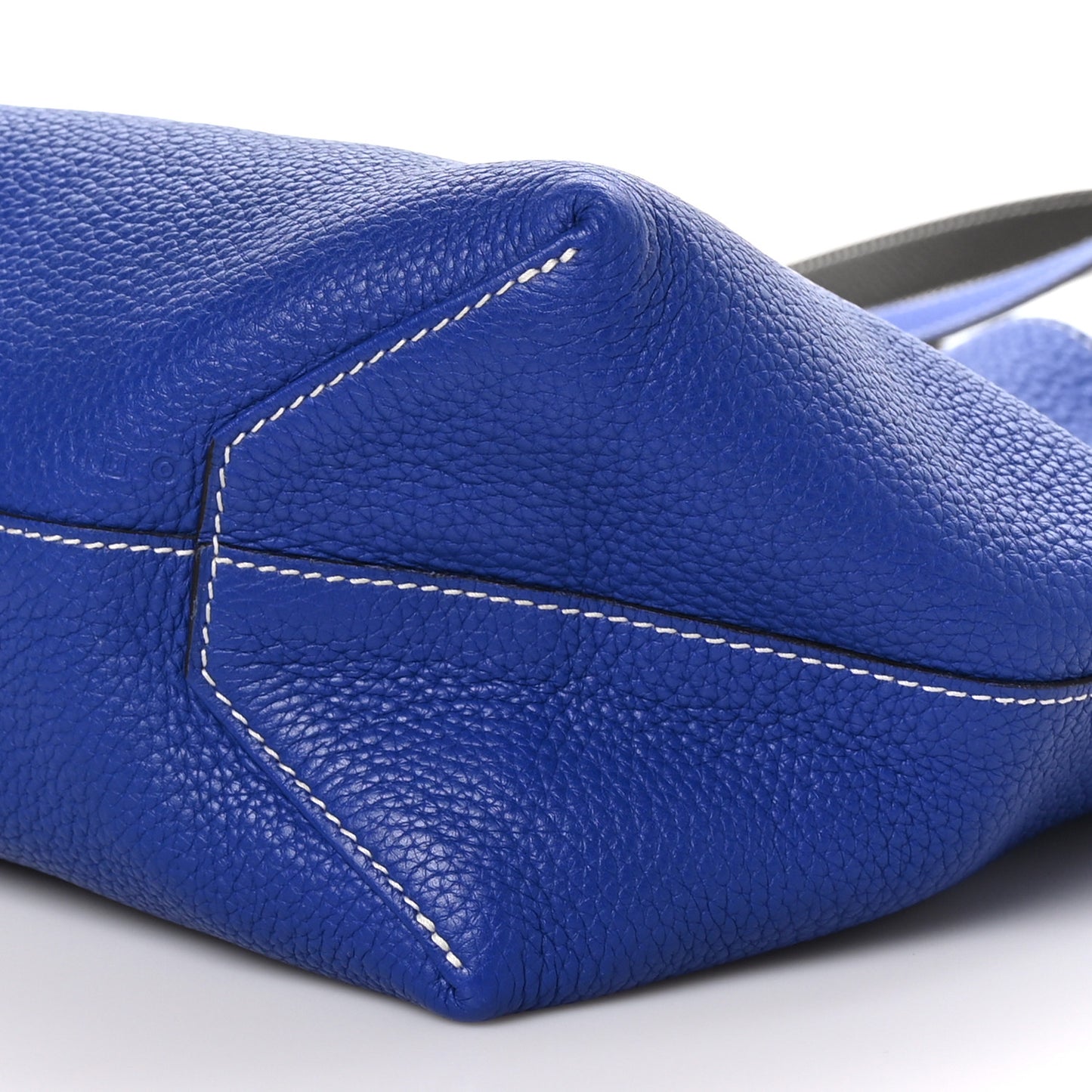 Taurillon Clemence Double Sens 36 Reversible Tote Graphite Bleu Electrique