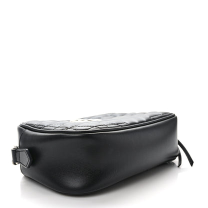 Gucci Calfskin Matelasse Aria Small GG Marmont Chain Shoulder Bag Black 4 of 9