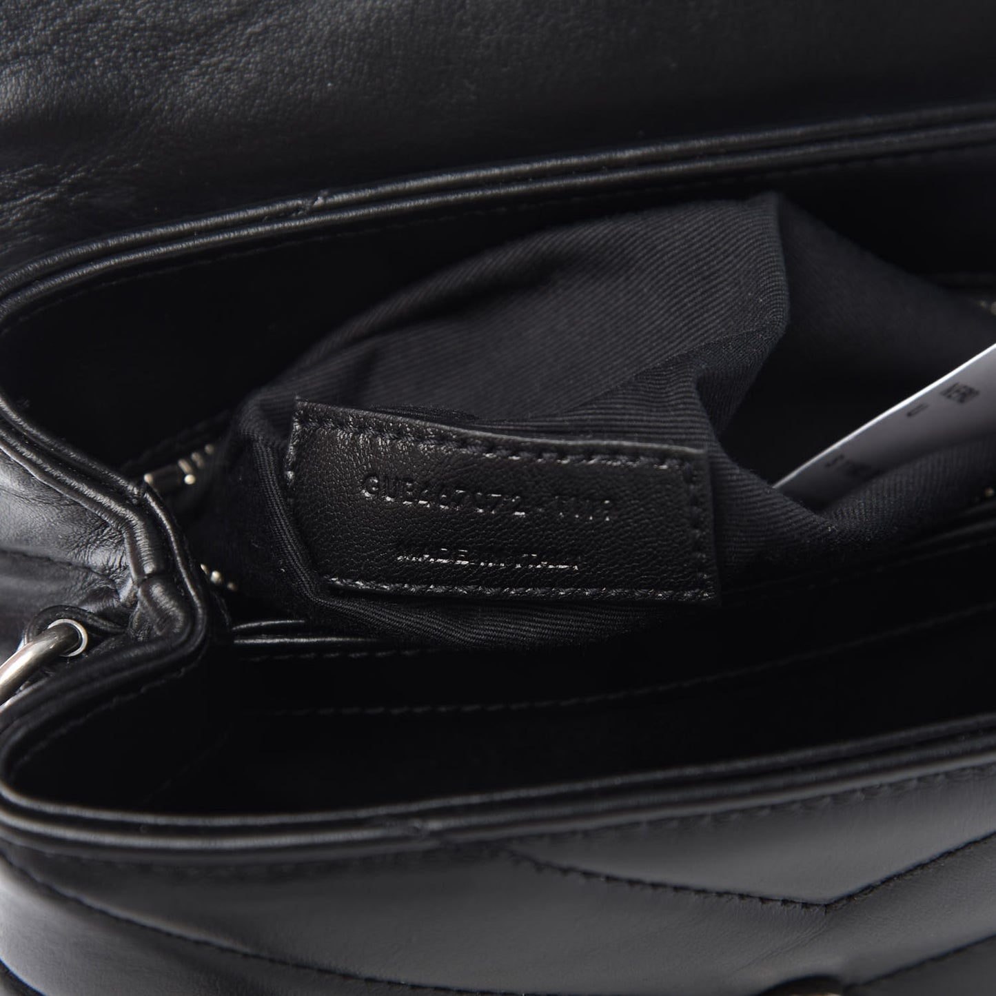 Calfskin Y Quilted Monogram Toy Loulou Crossbody Bag Black