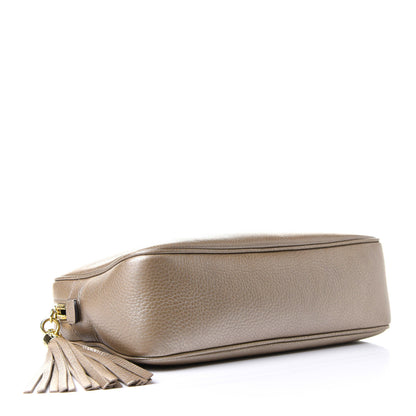 Gucci Metallic Pebbled Calfskin Small Soho Bowler Golden Beige 4 of 11