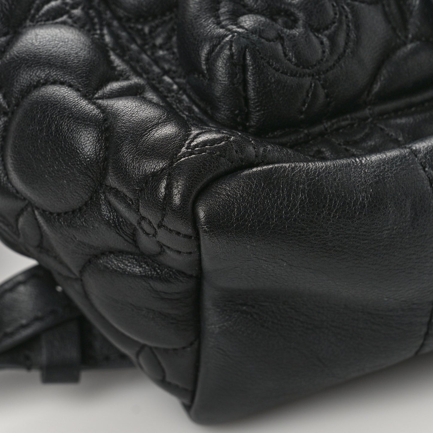 Lambskin Flower Quilted Palm Springs Backpack PM Black