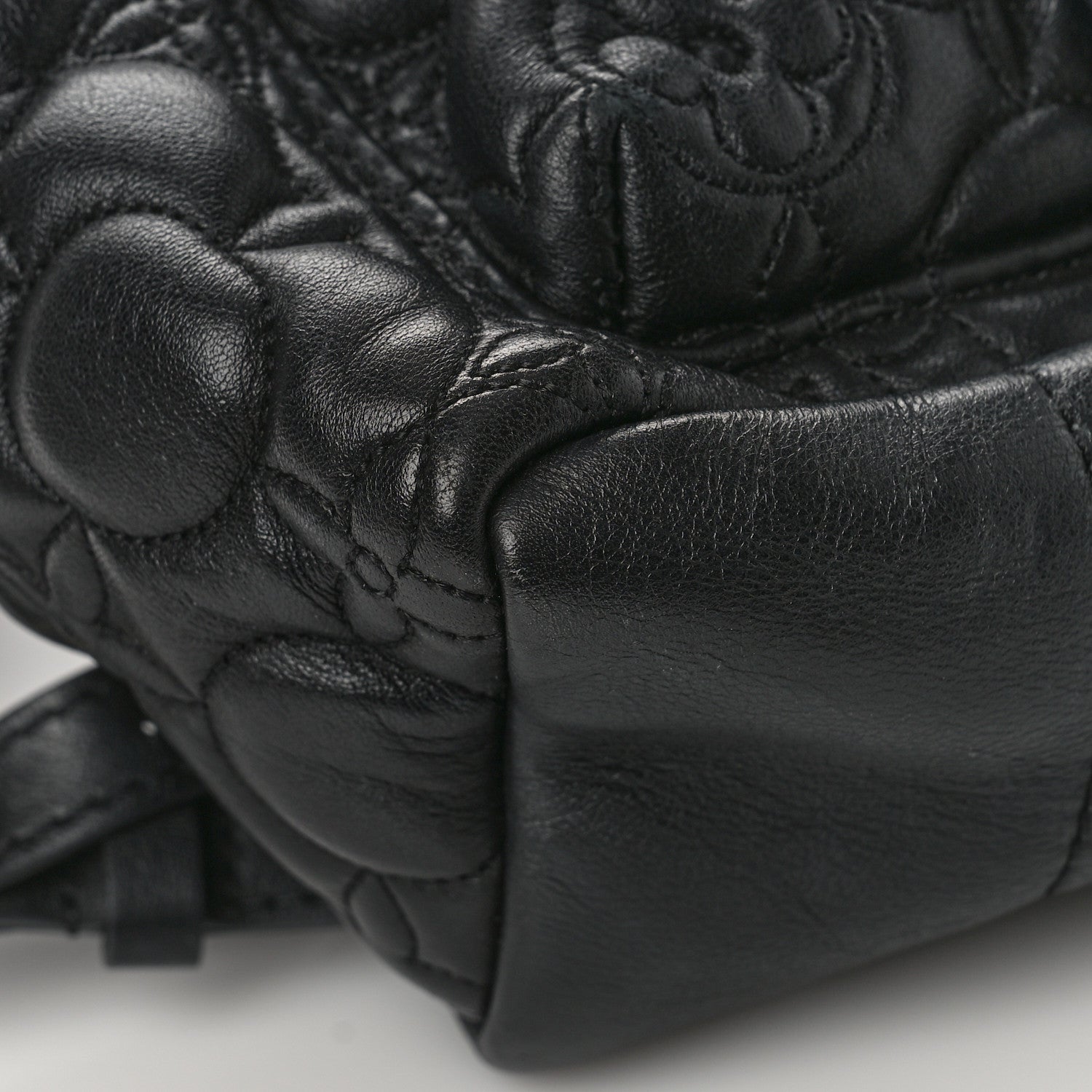 Louis Vuitton Lambskin Flower Quilted Palm Springs Backpack PM Black 7 of 9