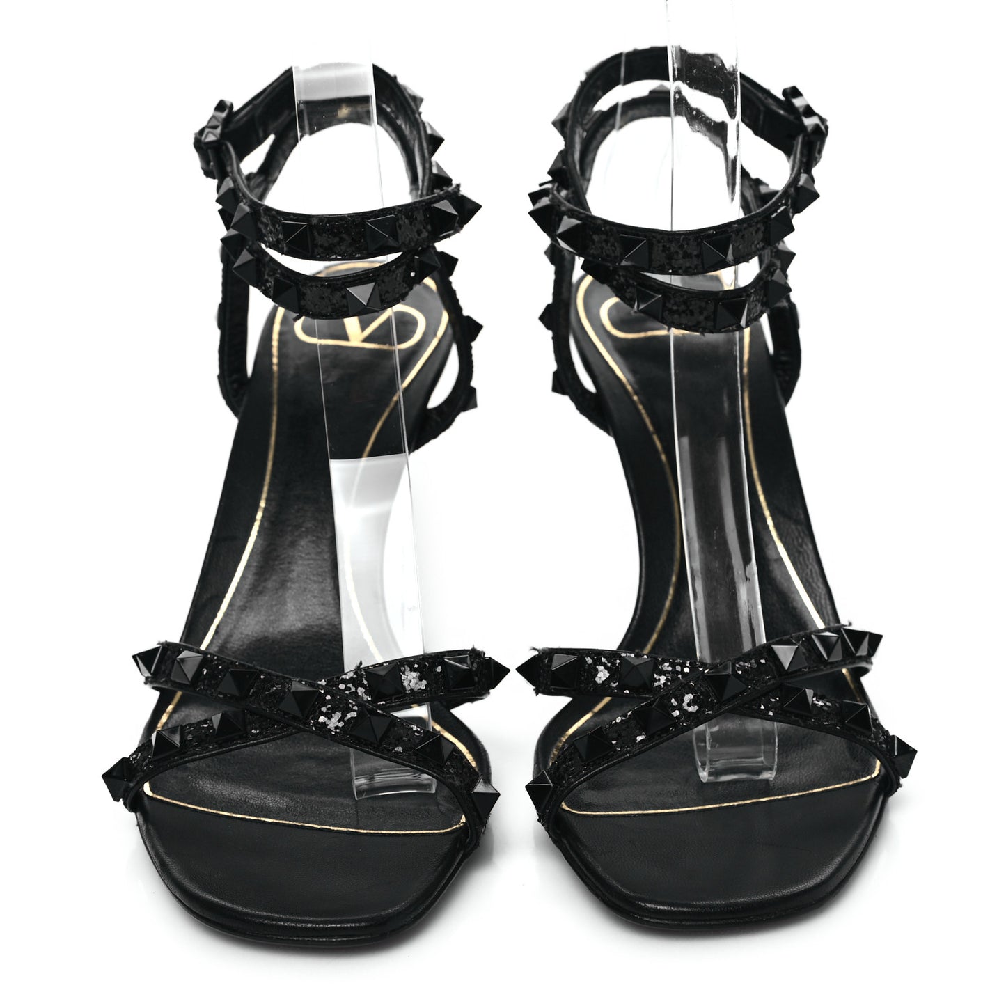 Glitter Rockstud Sandals 38 Black