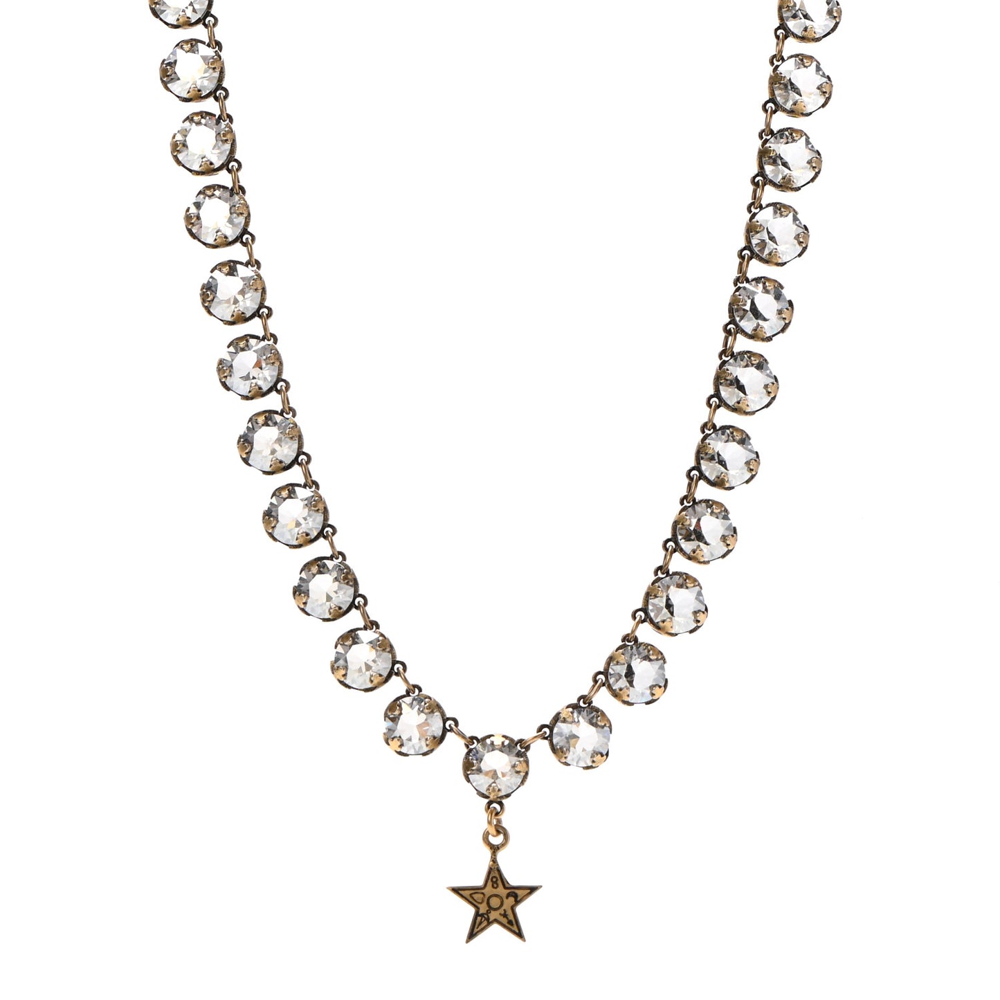 Crystal Star Necklace Gold