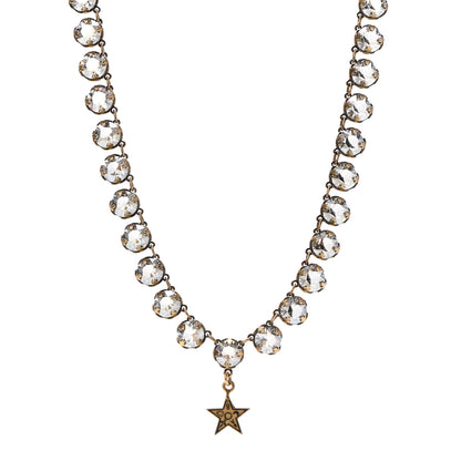 Christian Dior Crystal Star Necklace Gold 1 of 6
