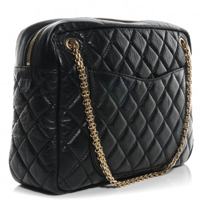 Chanel Aged Calfskin Quilted Large Reissue Camera Case Black 3 of 8