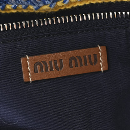 Miu Miu Cotton Crochet Stripe Tote Bag Multicolor 6 of 12