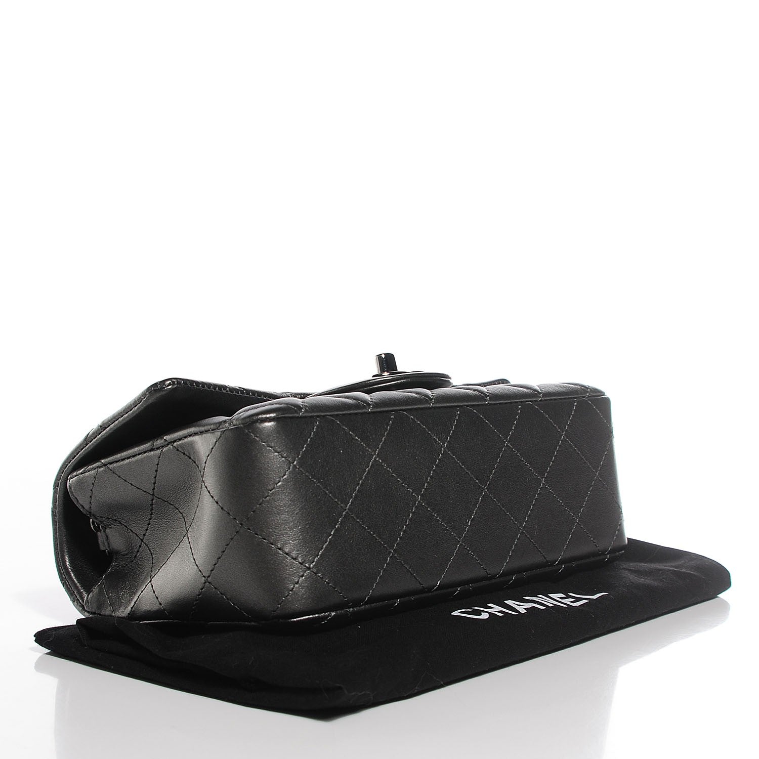 Chanel Metallic Lambskin Quilted Mini Rectangular Flap Dark Grey 4 of 8