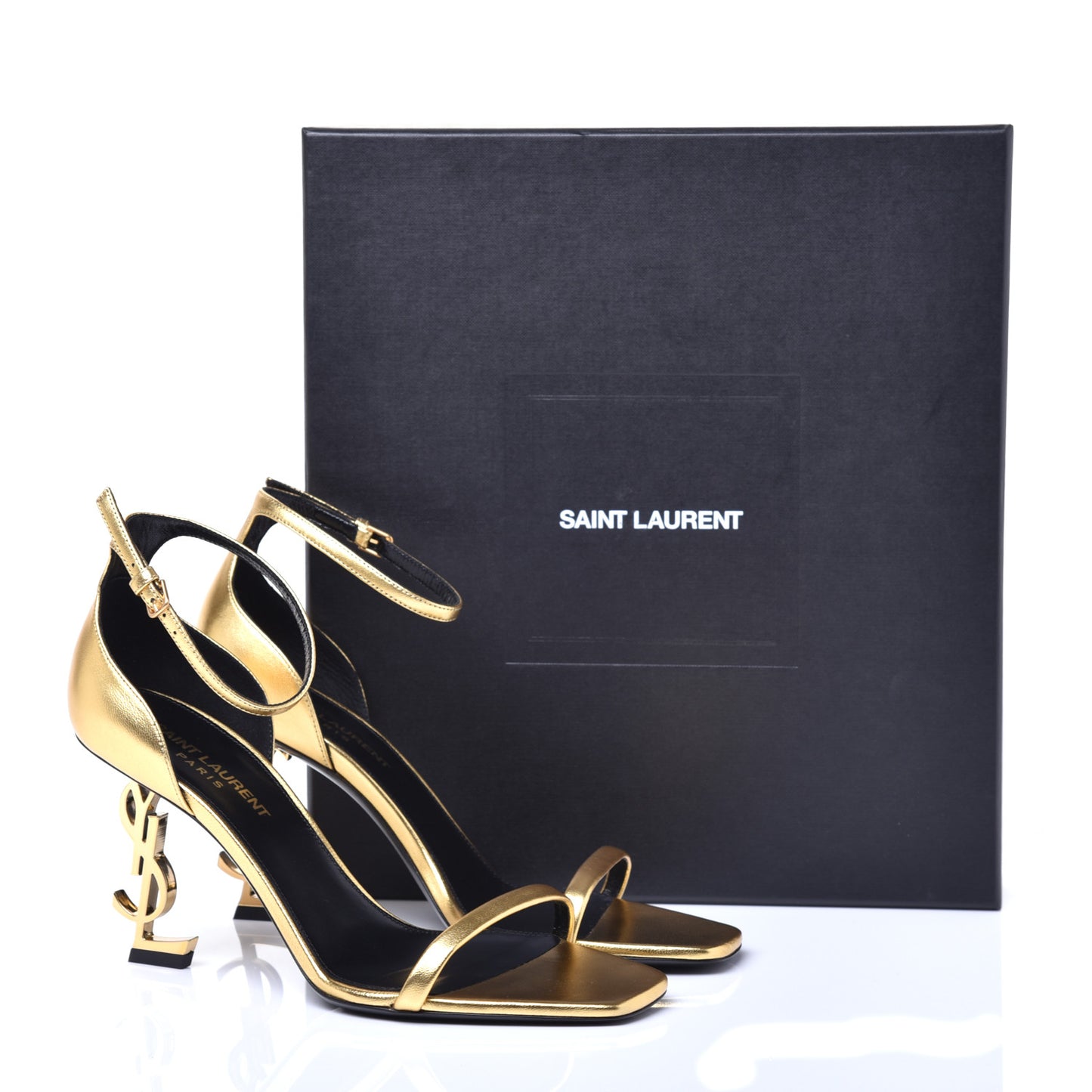 Metallic Lambskin Opyum 110 Sandals 37 Oro