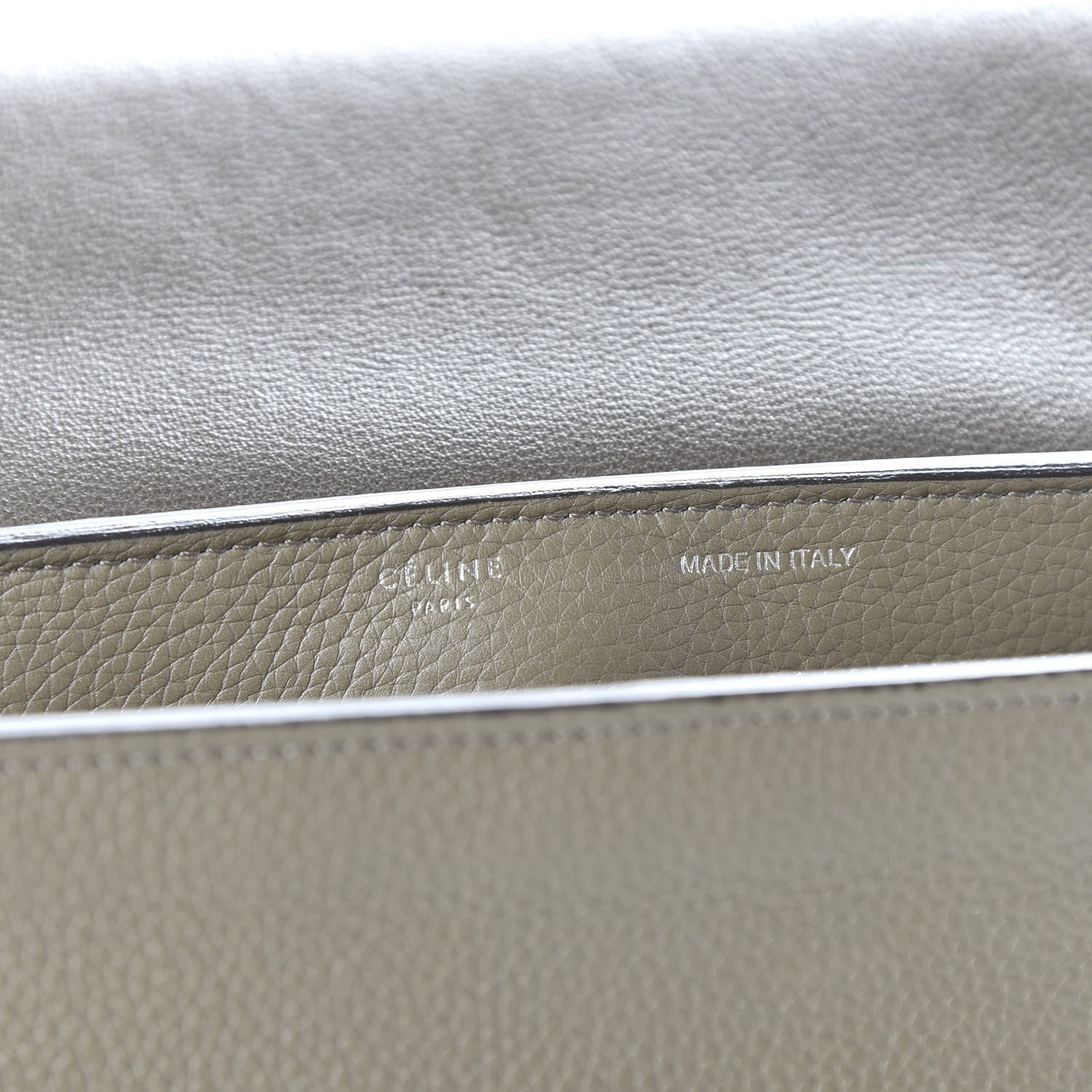 Celine Drummed Calfskin Suede Small Trapeze Souris 7 of 9