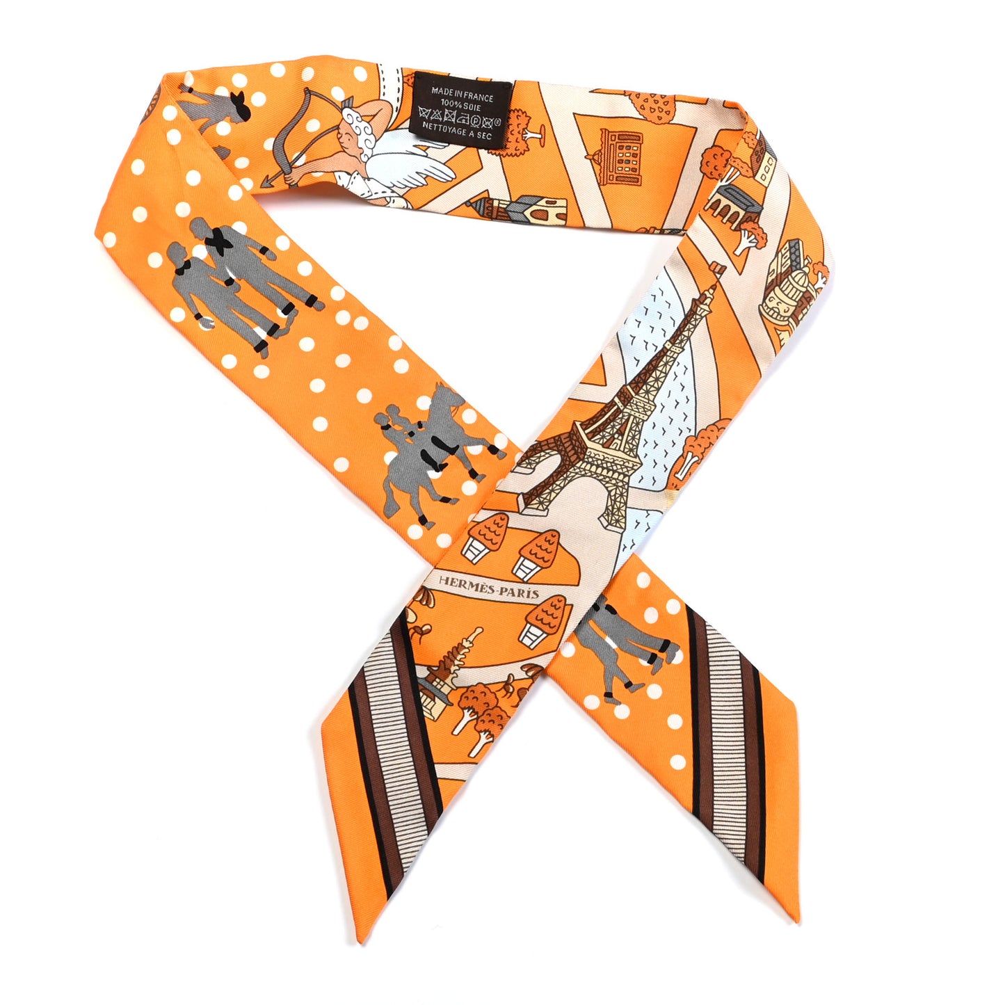 Silk Les Nouveaux Amoureux de Paris Twilly Orange Ciel Beige