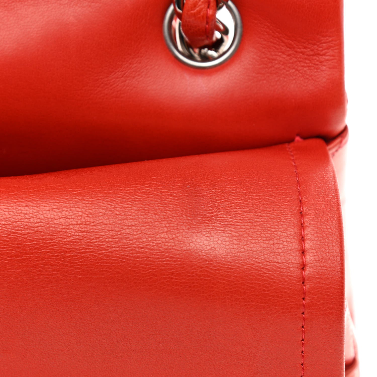 Chanel Lambskin Quilted Jumbo Double Flap Orange 11 of 12