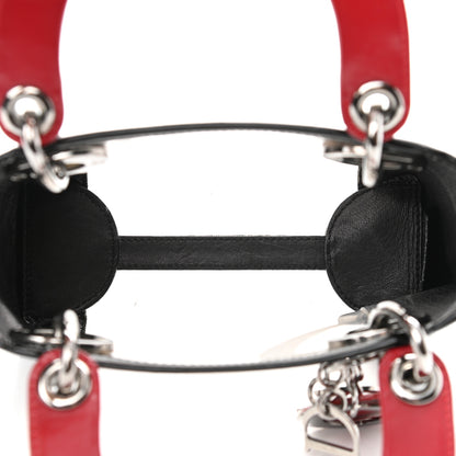 Christian Dior Patent PVC Mini Lady Dior Black Red 7 of 12