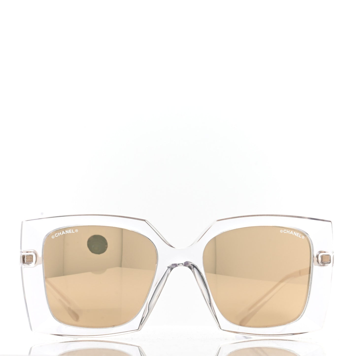 18K White Gold Mirror Square Sunglasses 6051 Gold