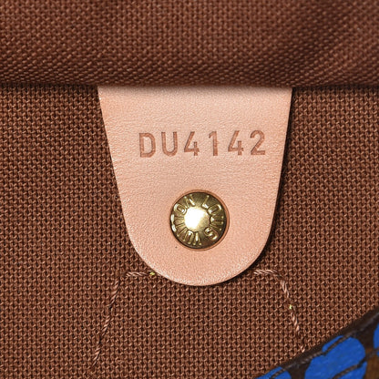 Louis Vuitton Monogram Kusama Town Speedy 30 Blue 7 of 13