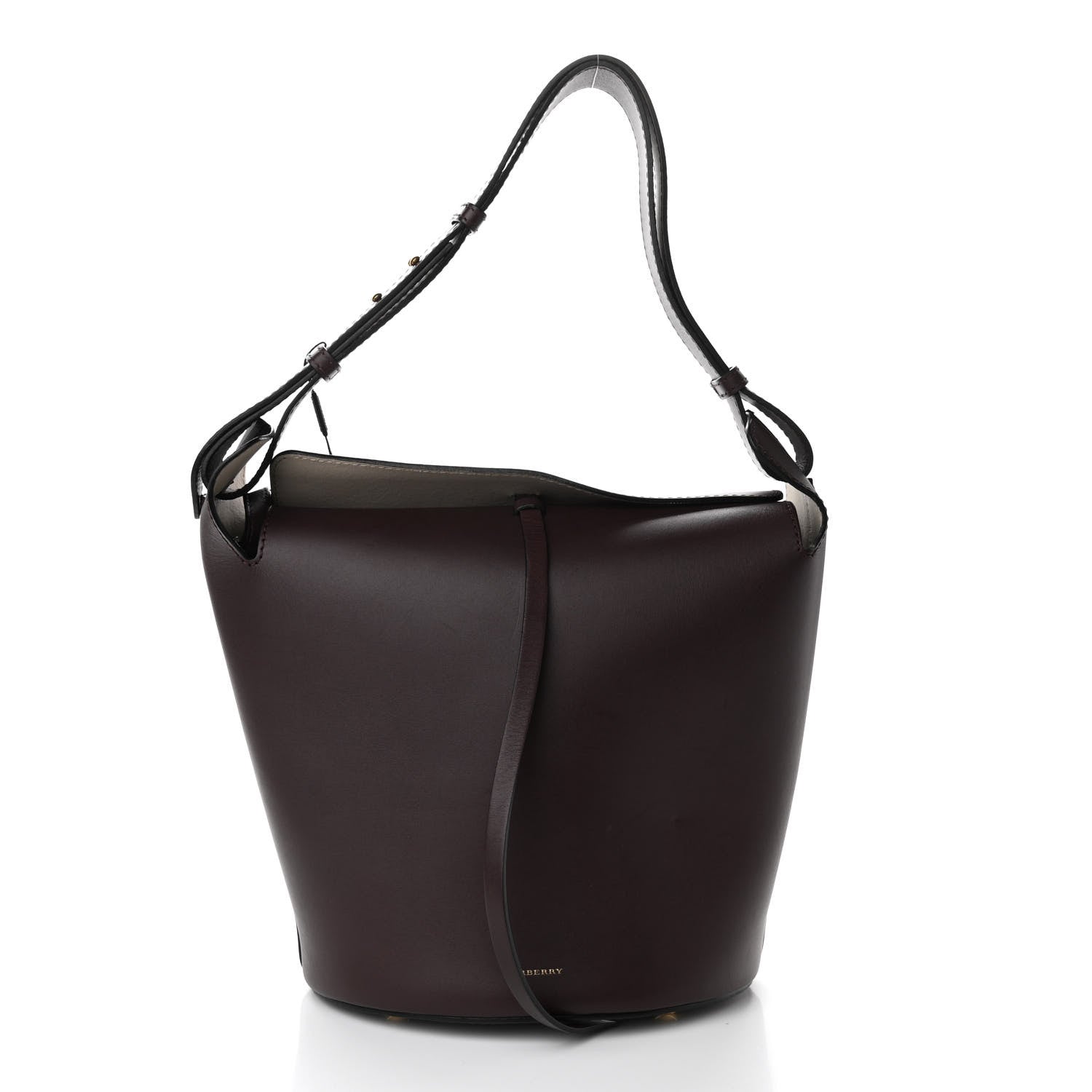 Burberry Supple Calfskin Medium Bucket Bag Burgundy 3 of 10