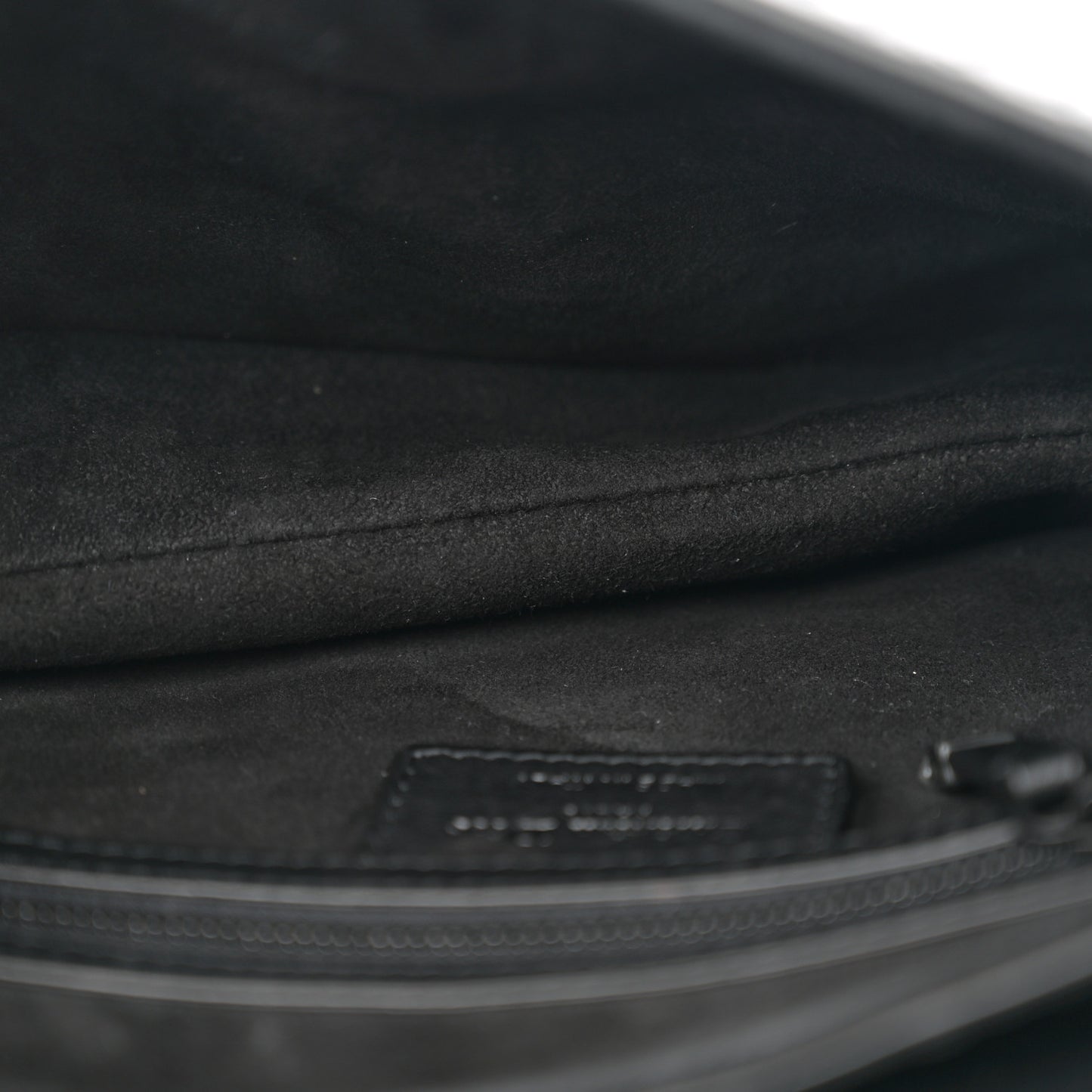 Calfskin Embossed Oblique Saddle Bag Black