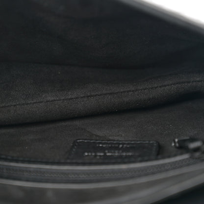 Christian Dior Calfskin Embossed Oblique Saddle Bag Black 5 of 11