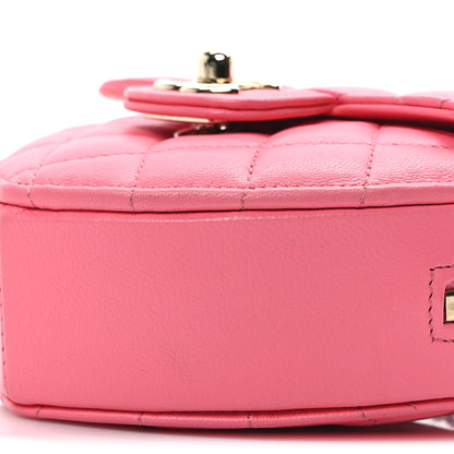 Chanel Lambskin Quilted CC In Love Heart Clutch With Chain Pink 9 of 9