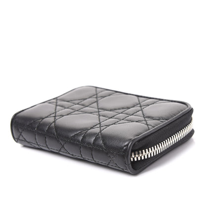 Christian Dior Lambskin Cannage Mini Lady Dior Zip Portemonnaie Black 6 of 8