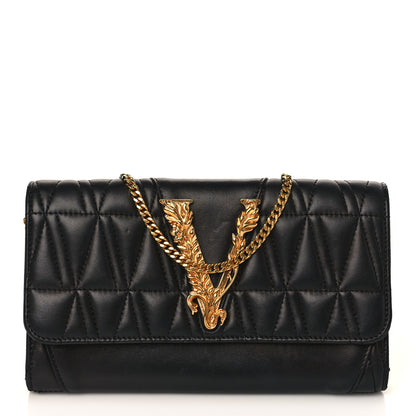 Versace Nappa Quilted Virtus Evening Bag Black 1 of 9