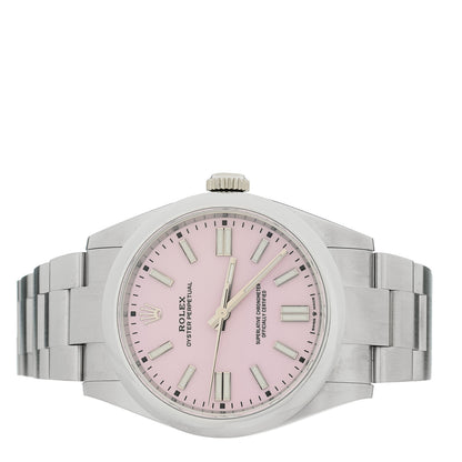 Rolex Stainless Steel 41mm Oyster Perpetual Watch Candy Pink 134300 2 of 5