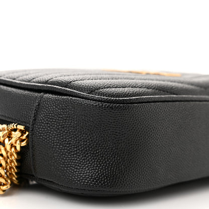 Saint Laurent Grain De Poudre Matelasse Monogram Mini Lou Camera Bag Black 9 of 11