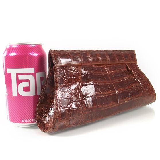 Crocodile Clutch Cognac