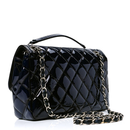 Chanel Patent Quilted Large Coco Shine Flap Navy 4 of 12