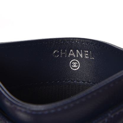 Chanel Caviar Chevron Card Holder Navy 7 of 10