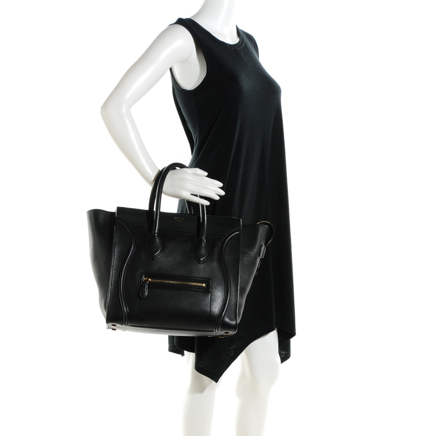 Celine Smooth Calfskin Mini Luggage Black 2 of 8