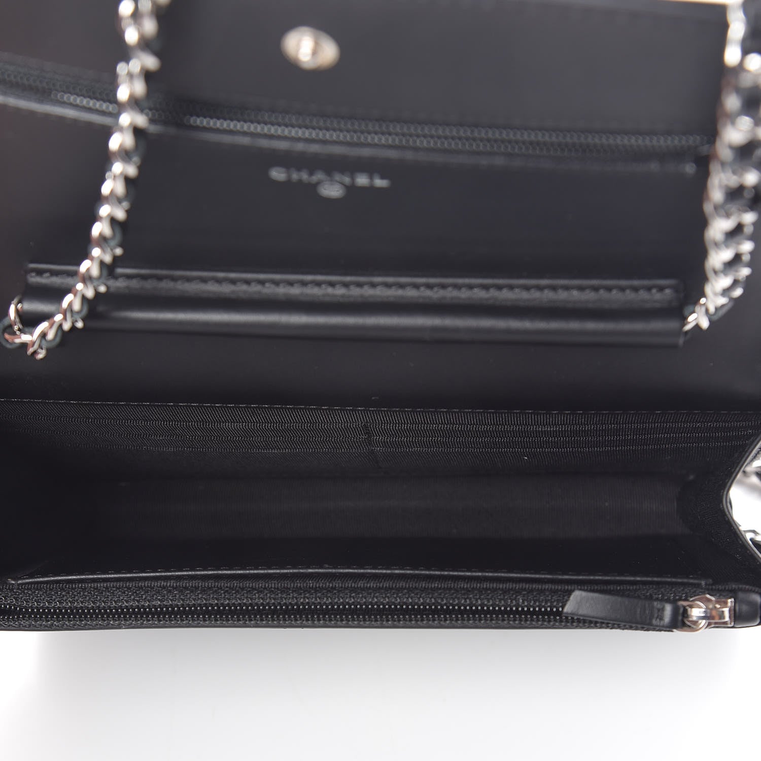 Chanel Patent Quilted Wallet On Chain WOC Black 5 of 12